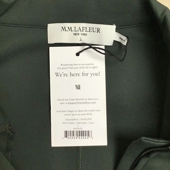 M. M. Lafleur Womens Solid Army Green Zip Up with Pockets Collared Jacket L - Picture 8 of 10